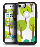 Bright Shades of Green Cartoon Trees - iPhone 7 or 7 Plus Commuter Case Skin Kit
