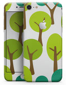 Bright Shades of Green Cartoon Trees - Skin-kit for the iPhone 8 or 8 Plus