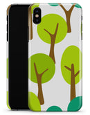 Bright Shades of Green Cartoon Trees - iPhone X Clipit Case