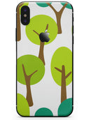 Bright Shades of Green Cartoon Trees - iPhone X Skin-Kit