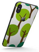 Bright Shades of Green Cartoon Trees - iPhone X Skin-Kit