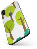 Bright Shades of Green Cartoon Trees - iPhone X Skin-Kit