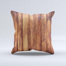 Bright Stained Wooden Planks Ink-Fuzed Decorative Throw Pillow