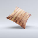 Bright Stained Wooden Planks Ink-Fuzed Decorative Throw Pillow