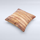 Bright Stained Wooden Planks Ink-Fuzed Decorative Throw Pillow