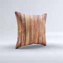 Bright Stained Wooden Planks Ink-Fuzed Decorative Throw Pillow