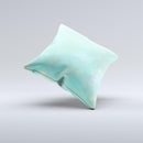 Bright Teal WaterColor Panel ink-Fuzed Decorative Throw Pillow