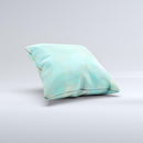 Bright Teal WaterColor Panel ink-Fuzed Decorative Throw Pillow