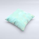 Bright Teal WaterColor Panel ink-Fuzed Decorative Throw Pillow