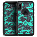 Bright Teal and Gray Digital Camouflage - Skin Kit for the iPhone OtterBox Cases
