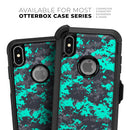 Bright Teal and Gray Digital Camouflage - Skin Kit for the iPhone OtterBox Cases