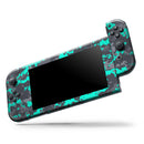 Bright Teal and Gray Digital Camouflage // Skin Decal Wrap Kit for Nintendo Switch Console & Dock, Joy-Cons, Pro Controller, Lite, 3DS XL, 2DS XL, DSi, or Wii - Vinyl Skin Wrap for Nintendo Switch 2, OLED, Lite, Pro Controller, Wii & Classic Handhelds