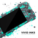 Bright Teal and Gray Digital Camouflage // Skin Decal Wrap Kit for Nintendo Switch Console & Dock, Joy-Cons, Pro Controller, Lite, 3DS XL, 2DS XL, DSi, or Wii - Vinyl Skin Wrap for Nintendo Switch 2, OLED, Lite, Pro Controller, Wii & Classic Handhelds