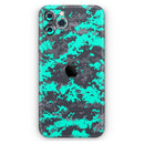 Bright Teal and Gray Digital Camouflage  - Protective Skin Wrap & Decal – Compatible with iPhone SE to iPhone 17 Pro Max (All Models)