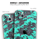 Bright Teal and Gray Digital Camouflage  - Protective Skin Wrap & Decal – Compatible with iPhone SE to iPhone 17 Pro Max (All Models)