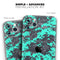 Bright Teal and Gray Digital Camouflage - Skin-Kit compatible with the Apple iPhone 13, 13 Pro Max, 13 Mini, 13 Pro, iPhone 12, iPhone 11 (All iPhones Available)