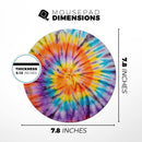 Bright Tie Dyed V1// WaterProof Rubber Foam Backed Anti-Slip Mouse Pad for Home Work Office or Gaming Computer Desk