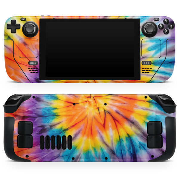 Bright Tie Dyed V1 // Full Body Skin Decal Wrap Kit for the Steam Deck handheld gaming computer