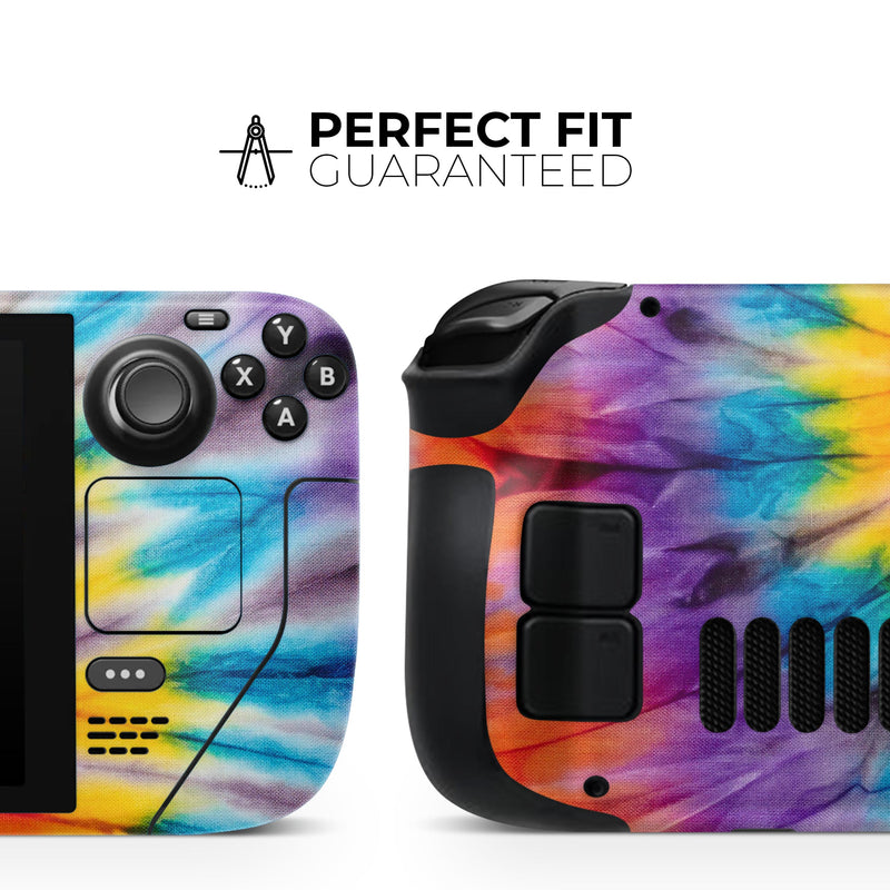 Bright Tie Dyed V1 // Full Body Skin Decal Wrap Kit for the Steam Deck handheld gaming computer