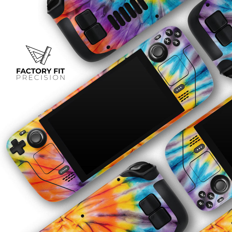 Bright Tie Dyed V1 // Full Body Skin Decal Wrap Kit for the Steam Deck handheld gaming computer