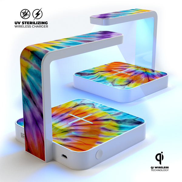 Bright Tie Dyed V1 UV Germicidal Sanitizing Sterilizing Wireless Smart Phone Screen Cleaner + Charging Station