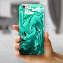 Bright Trendy Green Color Swirled iPhone 6/6s or 6/6s Plus 2-Piece Hybrid INK-Fuzed Case