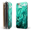 Bright Trendy Green Color Swirled iPhone 6/6s or 6/6s Plus 2-Piece Hybrid INK-Fuzed Case