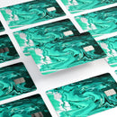 Bright Trendy Green Color Swirled - Premium Protective Decal Skin-Kit for the Apple Credit Card