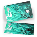Bright Trendy Green Color Swirled - Premium Protective Decal Skin-Kit for the Apple Credit Card