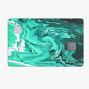Bright Trendy Green Color Swirled - Premium Protective Decal Skin-Kit for the Apple Credit Card