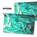 Bright Trendy Green Color Swirled - Premium Protective Decal Skin-Kit for the Apple Credit Card