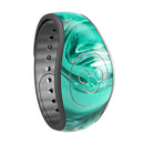 Bright Trendy Green Color Swirled - Decal Skin Wrap Kit for the Disney Magic Band