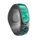 Bright Trendy Green Color Swirled - Decal Skin Wrap Kit for the Disney Magic Band