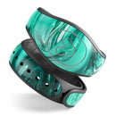 Bright Trendy Green Color Swirled - Decal Skin Wrap Kit for the Disney Magic Band