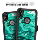 Bright Trendy Green Color Swirled - Skin Kit for the iPhone OtterBox Cases