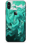 Bright Trendy Green Color Swirled - iPhone X Skin-Kit