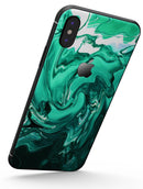 Bright Trendy Green Color Swirled - iPhone X Skin-Kit