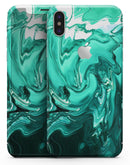 Bright Trendy Green Color Swirled - iPhone X Skin-Kit