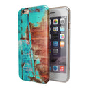 Bright Turquise Rusted Surface iPhone 6/6s or 6/6s Plus 2-Piece Hybrid INK-Fuzed Case