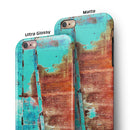 Bright Turquise Rusted Surface iPhone 6/6s or 6/6s Plus 2-Piece Hybrid INK-Fuzed Case