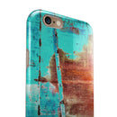 Bright Turquise Rusted Surface iPhone 6/6s or 6/6s Plus 2-Piece Hybrid INK-Fuzed Case