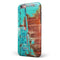 Bright Turquise Rusted Surface iPhone 6/6s or 6/6s Plus 2-Piece Hybrid INK-Fuzed Case