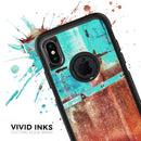 Bright Turquise Rusted Surface - Skin Kit for the iPhone OtterBox Cases