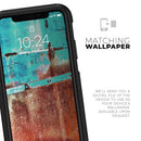 Bright Turquise Rusted Surface - Skin Kit for the iPhone OtterBox Cases