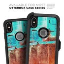 Bright Turquise Rusted Surface - Skin Kit for the iPhone OtterBox Cases