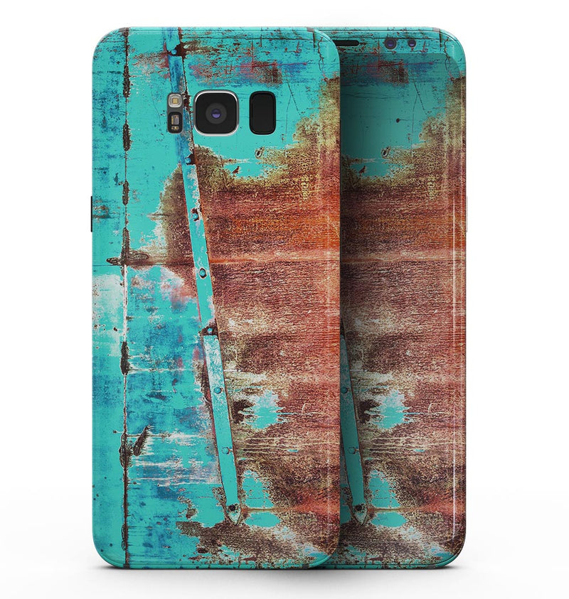 Bright Turquise Rusted Surface - Samsung Galaxy S8 Full-Body Skin Kit