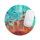 Bright Turquise Rusted Surface// WaterProof Rubber Foam Backed Anti-Slip Mouse Pad for Home Work Office or Gaming Computer Desk