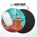 Bright Turquise Rusted Surface// WaterProof Rubber Foam Backed Anti-Slip Mouse Pad for Home Work Office or Gaming Computer Desk