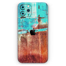 Bright Turquise Rusted Surface  - Protective Skin Wrap & Decal – Compatible with iPhone SE to iPhone 17 Pro Max (All Models)