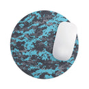 Bright Turquoise and Gray Digital Camouflage// WaterProof Rubber Foam Backed Anti-Slip Mouse Pad for Home Work Office or Gaming Computer Desk